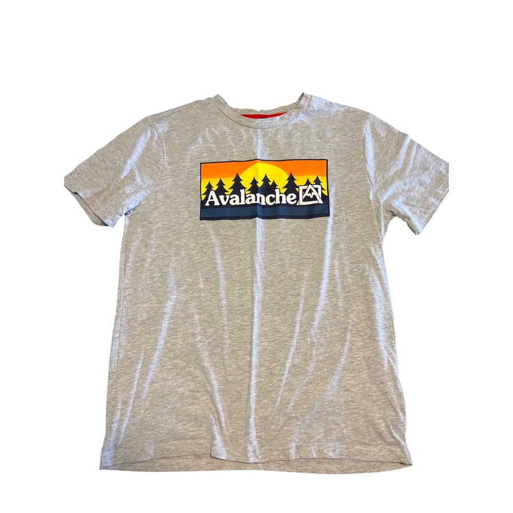 Avalanche Outdoor Supply Co Mens Medium Heather Gray Sunset Graphic T-Shirt